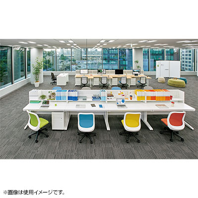 UR-066H W4 | US-1S 平机 スチールデスク オフィスデスク トレー付き 幅600×奥行600×高さ720mm プラス(PLUS) [4]