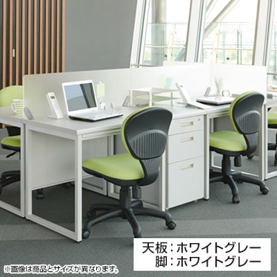 GT-1270 | GTシリーズ ワークテーブル オフィスデスク 平机 事務机 配線穴付き 幕板付き 幅1200×奥行700×高さ700mm [3]