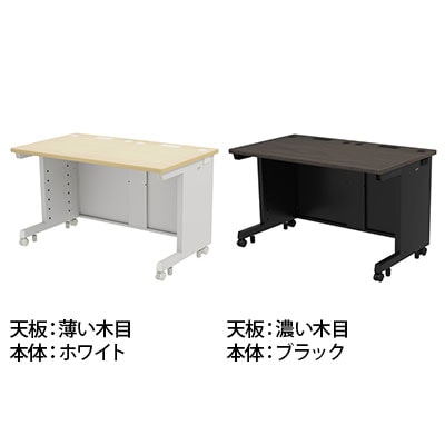 eデスク オフィスデスク ベーシックデスク 豊富なサイズ 天板:メラミン化粧板 木目 幅1200×奥行700×高さ700mm [2]