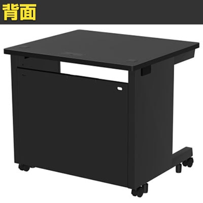 eデスク オフィスデスク ベーシックデスク 豊富なサイズ 天板:メラミン化粧板 ブラック/木目 幅800×奥行700×高さ700mm [4]