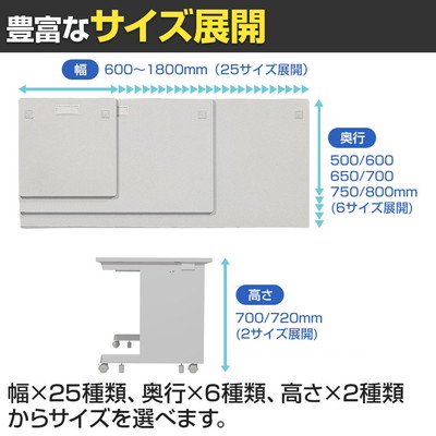 eデスク オフィスデスク ベーシックデスク 豊富なサイズ 天板:メラミン化粧板 幅700×奥行600×高さ720mm [5]
