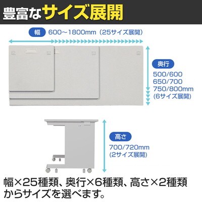eデスク オフィスデスク ベーシックデスク 豊富なサイズ 天板:メラミン化粧板 幅1450×奥行600×高さ720mm [5]