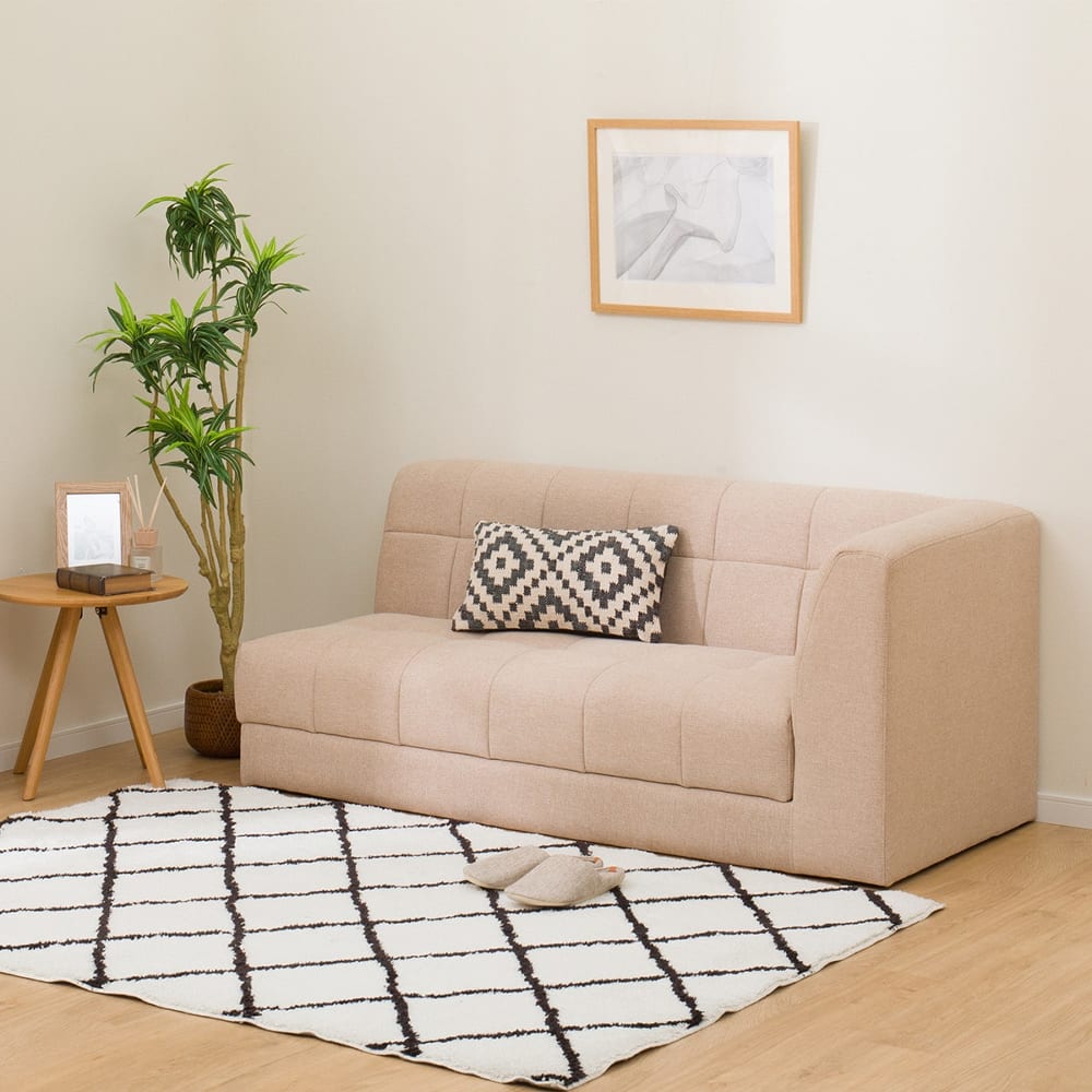 布張り収納付き左肘カウチソファ(ボックス AQ-BE) <N> [2]