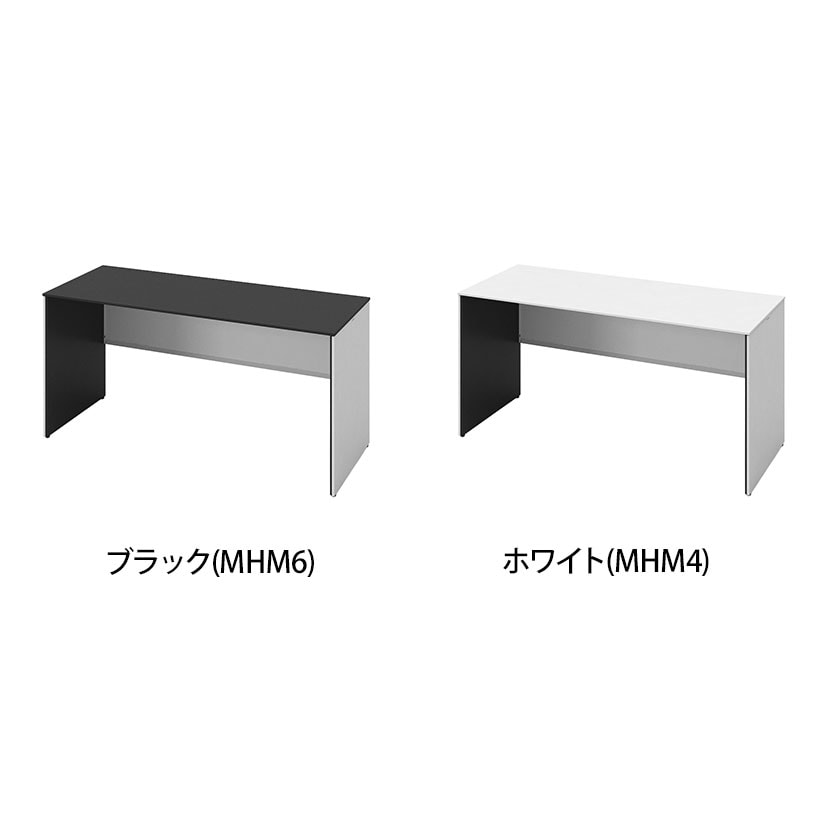 オカムラ ソリスト Soliste スタンダードタイプ 3K2FNC オフィスデスク 平机 幅1500×奥行600×高さ720mm 幕板付き 配線ダクト付き 塗装天板 パネル脚(ネオホワイト) 天板(ブラック/ホワイト) [2]