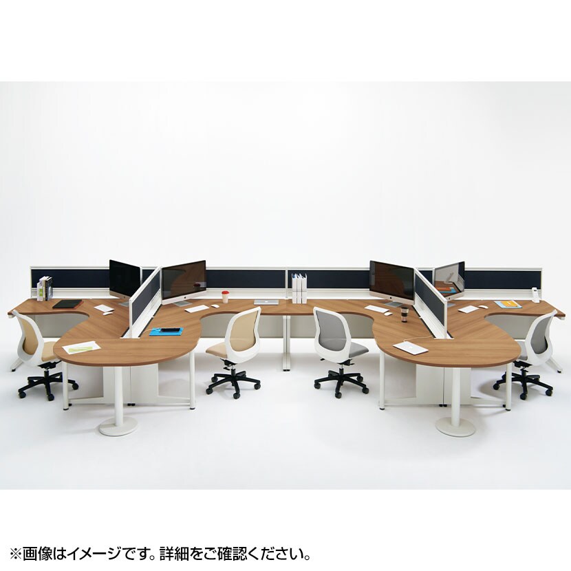 [オプション]UR-126W-E | US-W専用 エンドテーブル 奥行600mm用 本体ホワイト 幅1200×奥行600×高さ720mm プラス(PLUS) [3]