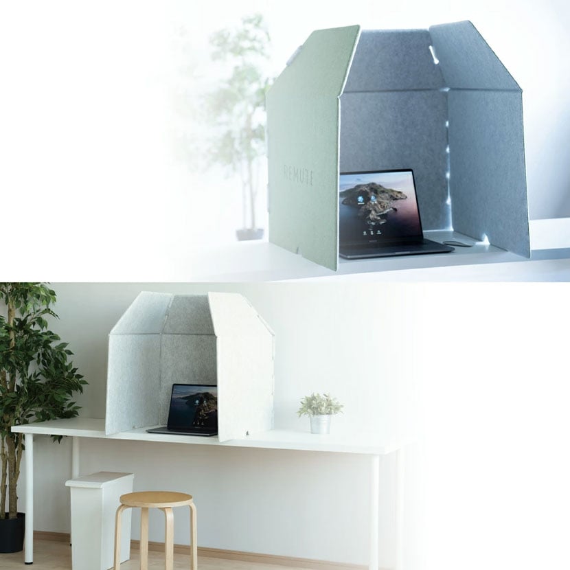 REMUTE リミュート デスクブース 吸音 Web会議 テレワーク 幅685×奥行685×高さ705mm [3]