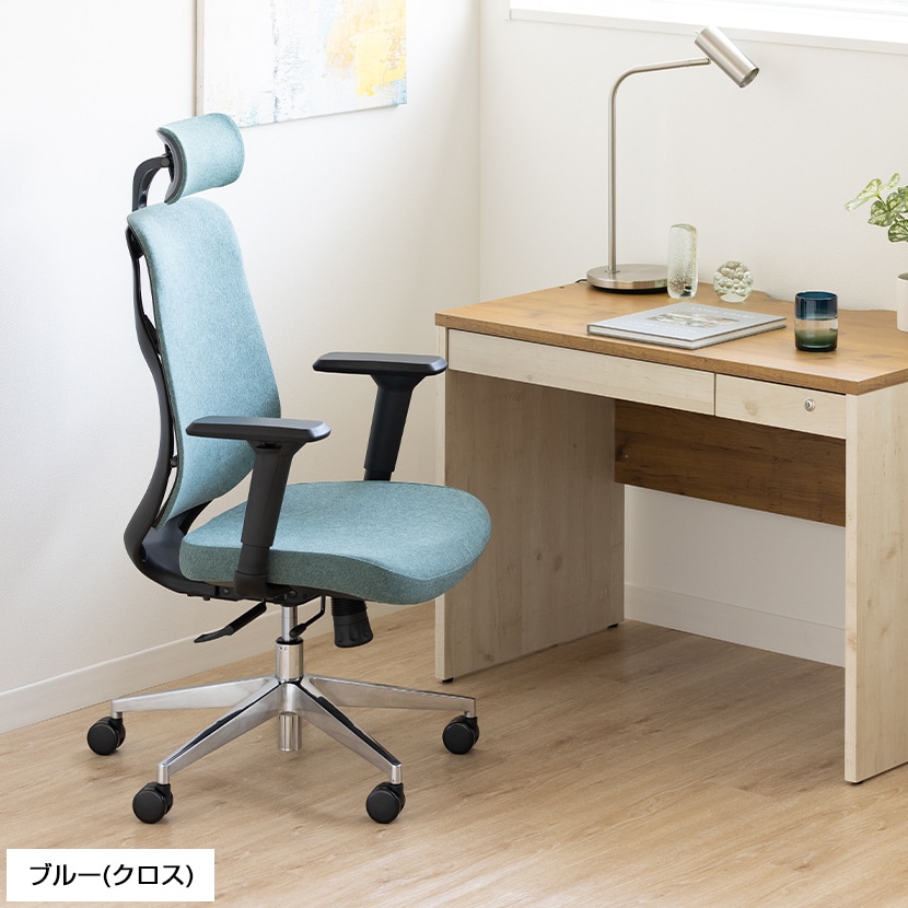 オフィスコム YS-1 人間工学チェア 肘付き 可動肘 ヘッドレスト付き メッシュチェア/布張りチェア ランバーサポート ロッキング オフィスチェア 椅子 [4]