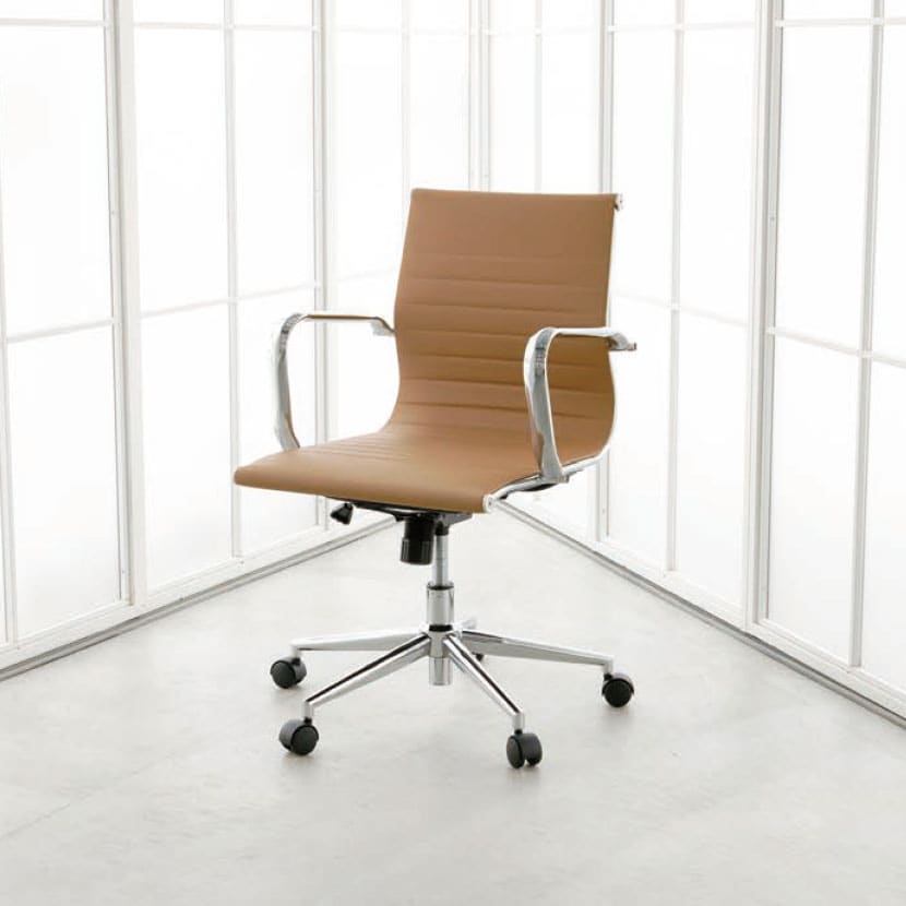 APSレザーチェア オフィスチェア ミーティングチェア アームレスト付きPUレザー PVCレザー 幅665×奥行610×高さ820～900mm 座面高さ405～485mm [5]