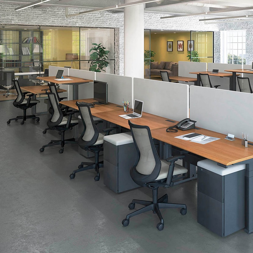 オカムラ フルーエント オフィスチェア 肘なし ハイバック 樹脂脚 ナイロンキャスター 背メッシュ 座面クッション ブラックボディ okamura Fluent CB35ZR [4]