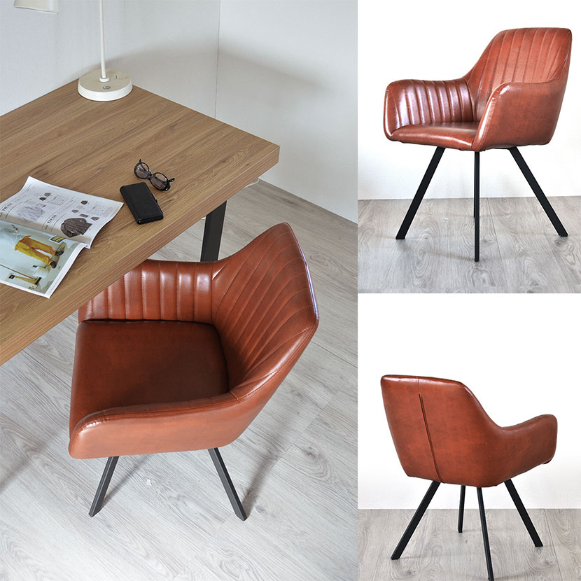 モダンクラブチェアー 幅585×奥行570×高さ785mm(座面高さ420mm) [5]