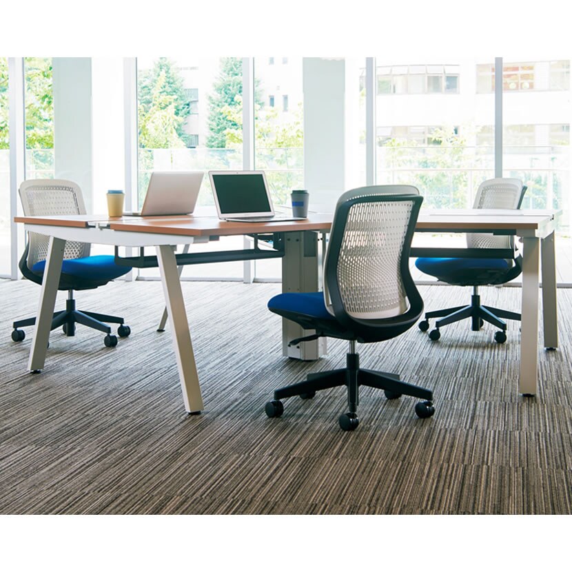 KC-TR50SEL | オフィスチェア Try(トライ) ホワイトシェル ローバック 肘なし 3Dフォルムグラデーションメッシュ プラス(PLUS) [3]