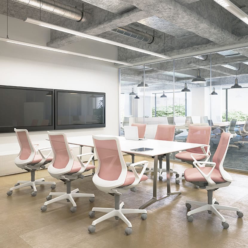 オカムラ フルーエント オフィスチェア 肘なし ローバック 樹脂脚 ナイロンキャスター 背メッシュ 座面クッション ブラックボディ okamura Fluent CB31ZR [5]