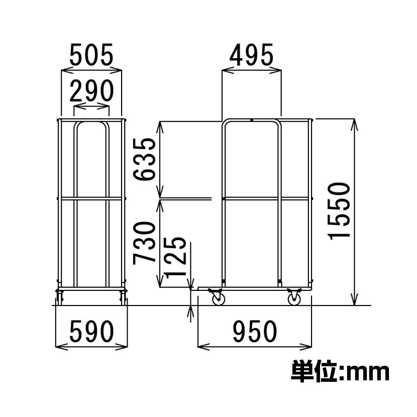 【法人様限定】台車 折りたたみイス FC-19M・FC-19T・FC-22M・FC-22T用 [3]