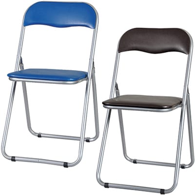 【2脚セット】折りたたみチェア YH 会議イス パイプイス ウレタンレザー張り 幅440×奥445×高さ815×座面高460mm YH-31N [3]