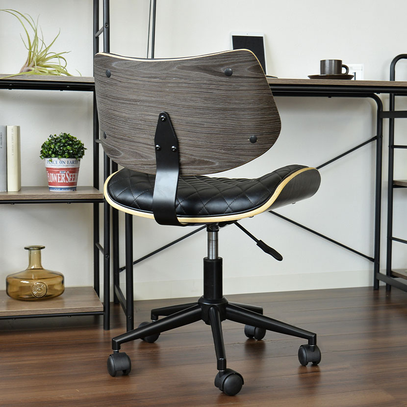 ホームチェア オフィスチェア テレワークチェア キャスター付き オシャレ 幅480×奥行500×高さ745～815mm [5]