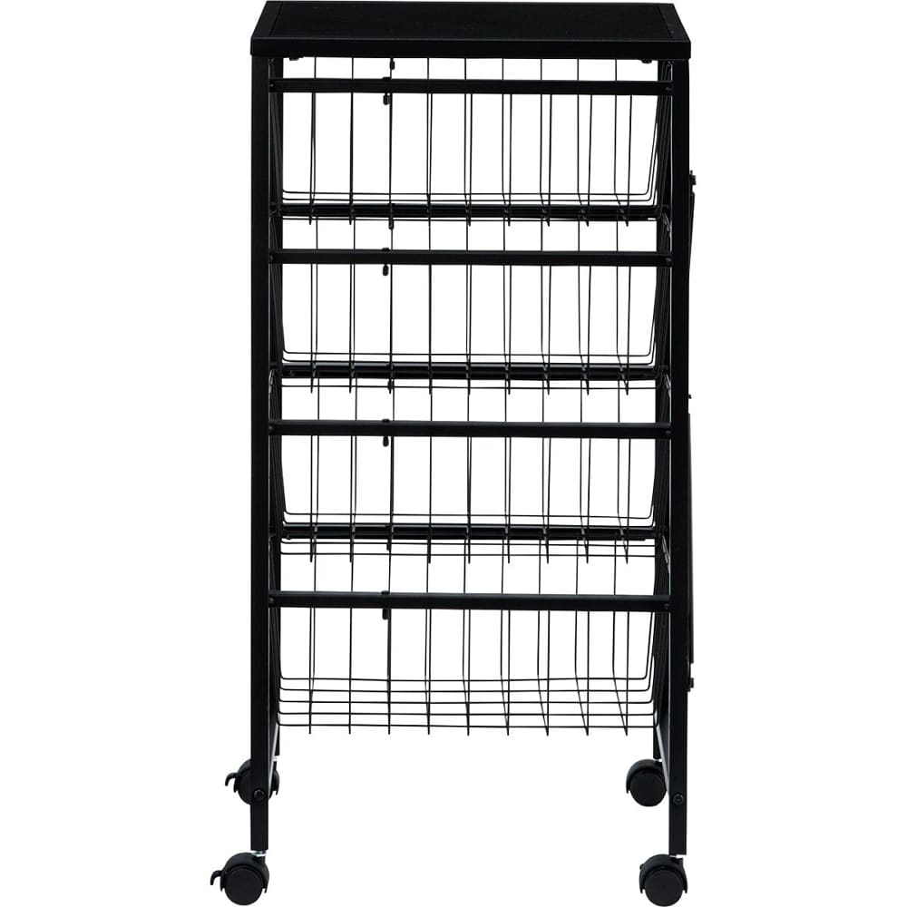 キャスター付き収納４段　ＢＮ０３７　ＢＫ　<N> [2]