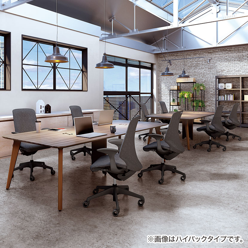 オカムラ スフィア Spher CT1AAC オフィスチェア 肘なし ハイバック 樹脂脚 ナイロンキャスター 座面奥行き調節あり 布張り(インターロック) ホワイトボディ [4]