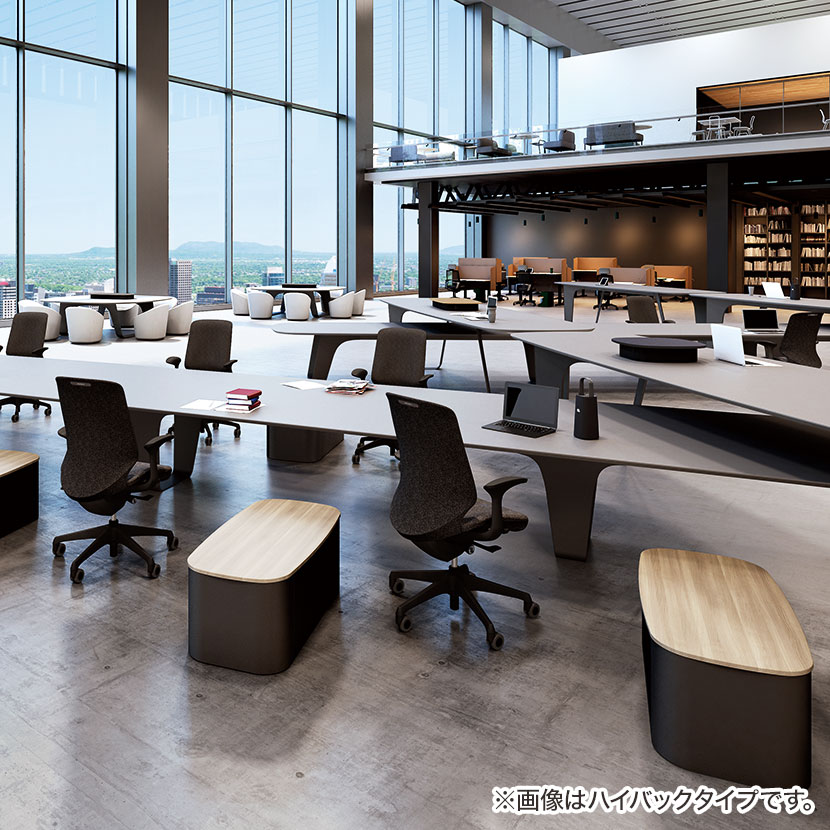 オカムラ スフィア Spher CT1AAC オフィスチェア 肘なし ハイバック 樹脂脚 ナイロンキャスター 座面奥行き調節あり 布張り(インターロック) ホワイトボディ [5]