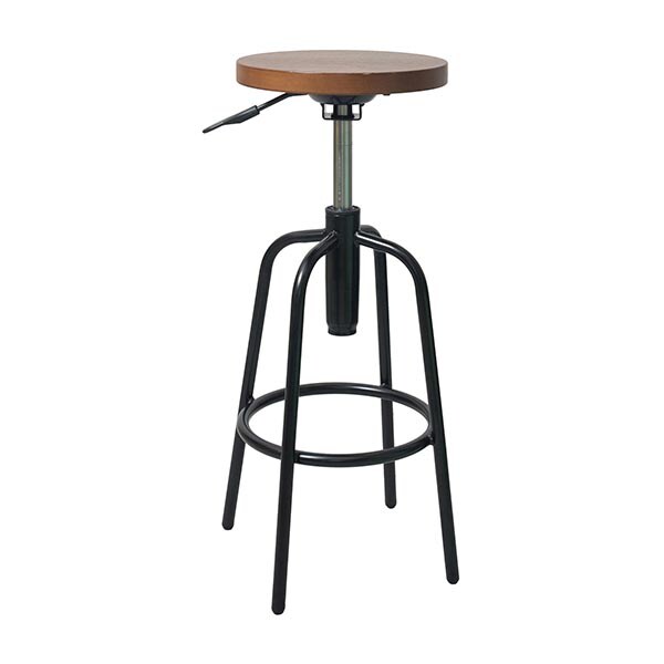 カウンタースツール Viola ワンタッチ昇降 幅400×奥行400×高さ660～750mm ブラウン/ブラック [3]