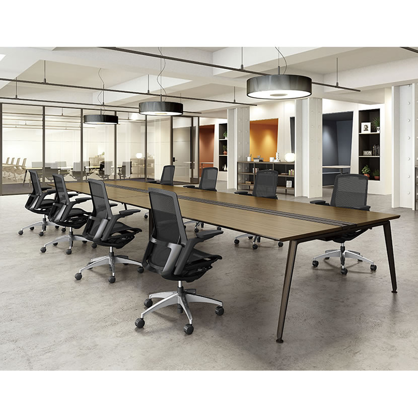 オカムラ フィノラ Finora C785MR オフィスチェア アジャストアーム ハイバック アルミ脚 ナイロンキャスター メッシュ張り ブラックパネル ブラック脚 ブラックボディ [5]