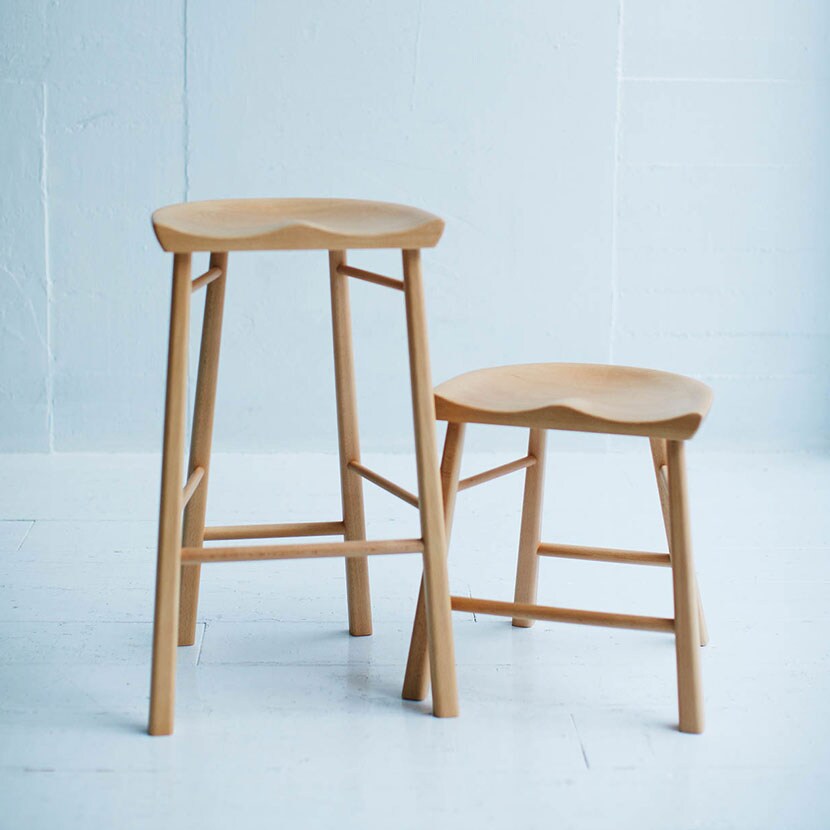 Coccole シリーズ スツール ビーチ無垢材 C224B [4]