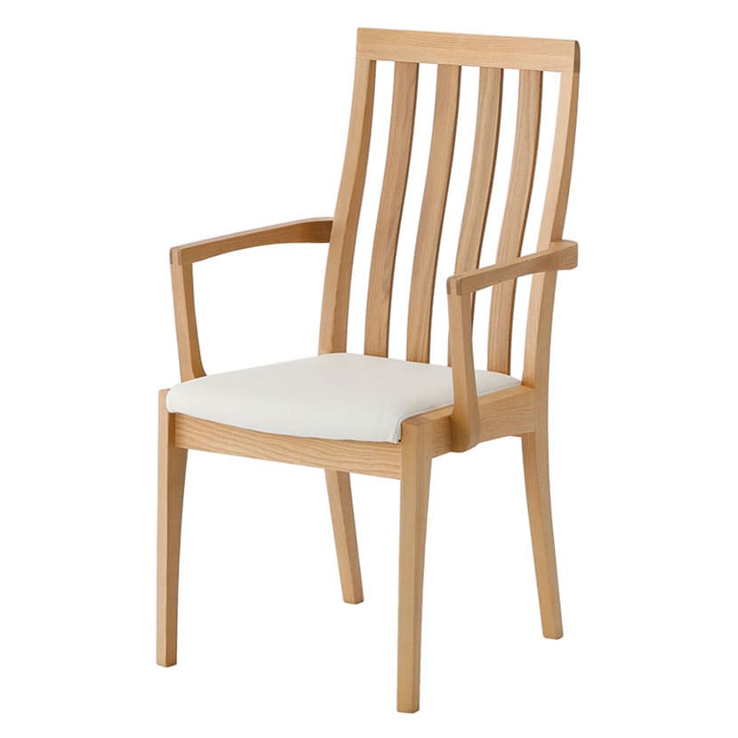 ダイニングチェア ハイバック アームチェア ウッディモダン 北欧 モダン ダイニング チェア 椅子 食卓椅子 イス いす 木製 天然木 タモ材 PVC レザー [5]