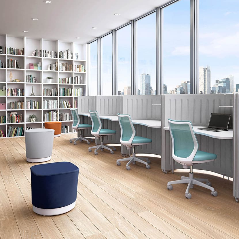 オカムラ CG-M オフィスチェア デザインアーム 樹脂脚 ウレタンキャスター ハンガー付き パッドタイプ 布張り ブラックフレーム CG28YR [4]