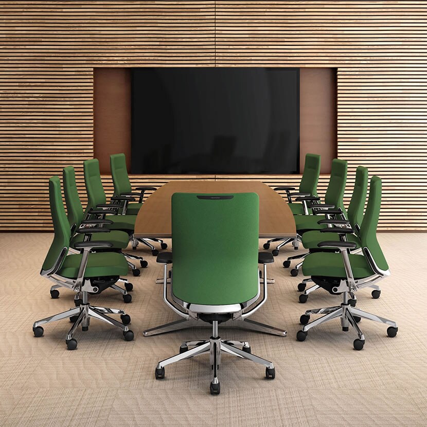 オカムラ コーラル Choral CQ81BS オフィスチェア アジャストアーム ミドルバック アルミ脚 ランバー付き 背メッシュ 座面クッション ポリッシュフレーム ブラックボディ [5]