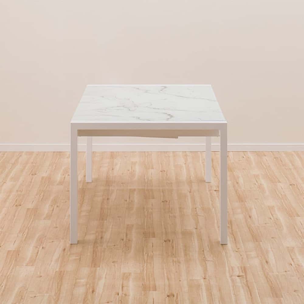 伸長式ダイニングテーブル　ガラスＥＸＴ　ＤＴ１６０／２００　ＷＨ　ＥＳ０１　<N> [3]