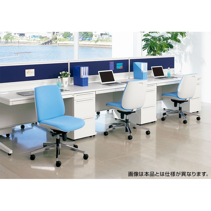 KC-UC50SEL | オフィスチェア Uチェア ホワイトシェル ローバック 樹脂脚 肘なし 取っ手機能 プラス(PLUS) [3]