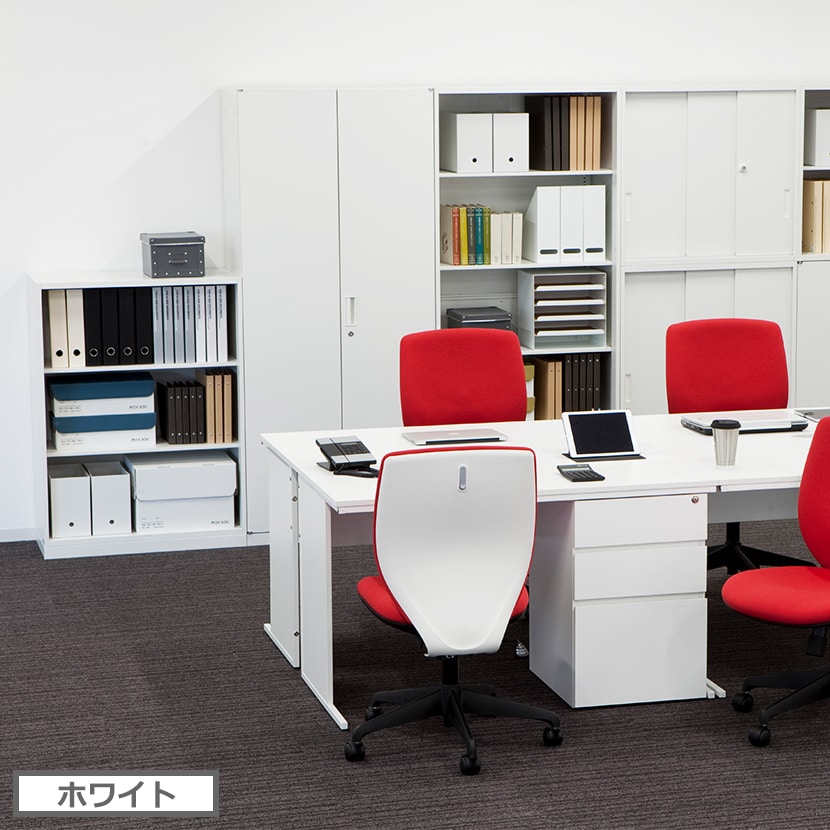 【完成品】スチール書庫 キャビネット アーチー 両開き書庫 上置き用 幅800×奥行400×高さ300mm [3]