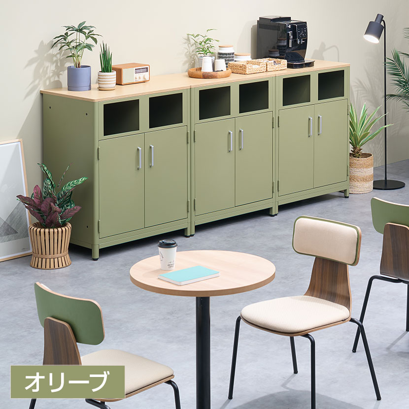 TRシリーズ ゴミ箱収納カウンター ゴミ箱2個セット 70L スチール製 抗菌加工 幅800mm×奥行550mm×高さ1000mm カウンター収納 ダストボックス キッチン ゴミ箱 収納 [4]