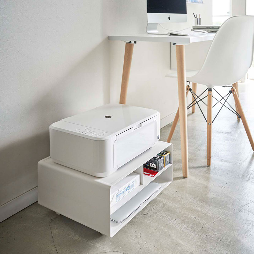 山崎実業 ツーウェイプリンター収納ラック タワー 幅480×奥行370×高さ190mm [3]