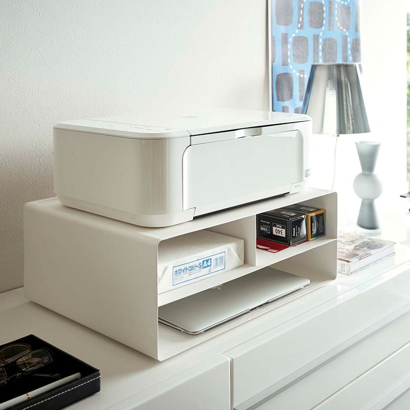 山崎実業 ツーウェイプリンター収納ラック タワー 幅480×奥行370×高さ190mm [4]