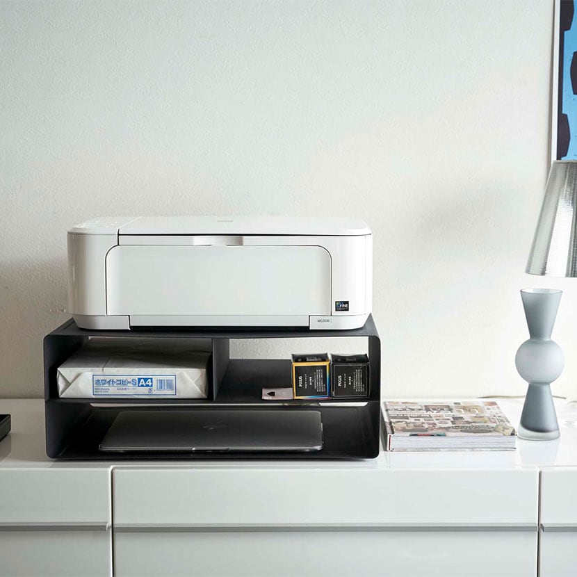 山崎実業 ツーウェイプリンター収納ラック タワー 幅480×奥行370×高さ190mm [5]