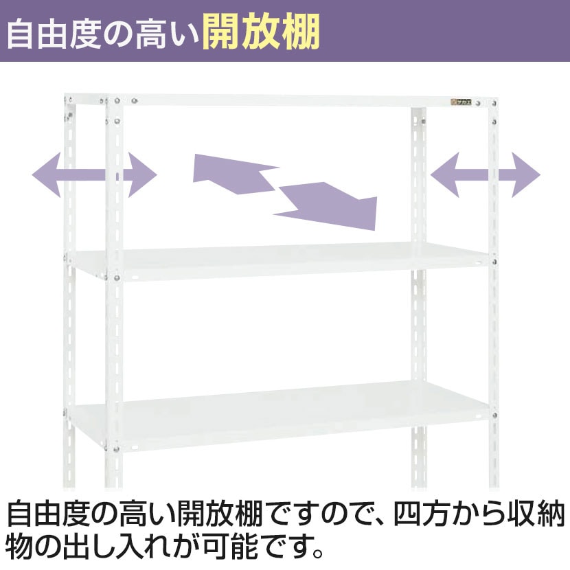 SHR1114P | サカエ ショップラック 4段 陳列棚 業務用 80kg/段 幅1200×奥行450×高さ1200mm [3]
