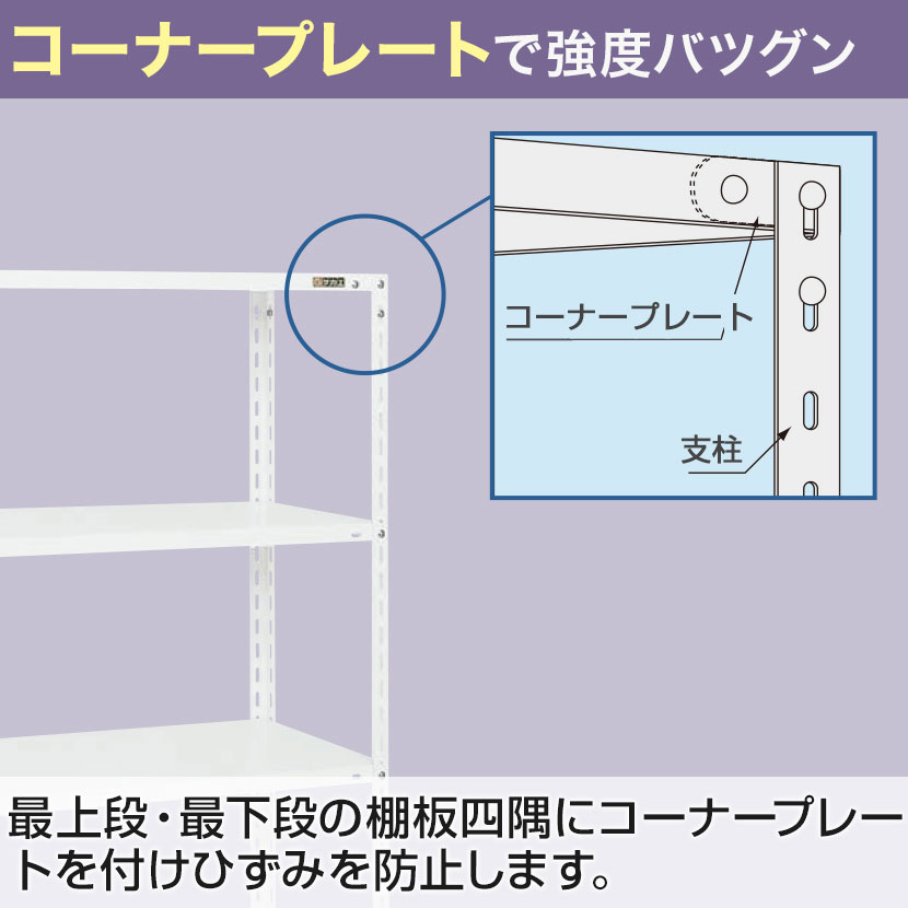 SHR1114P | サカエ ショップラック 4段 陳列棚 業務用 80kg/段 幅1200×奥行450×高さ1200mm [4]