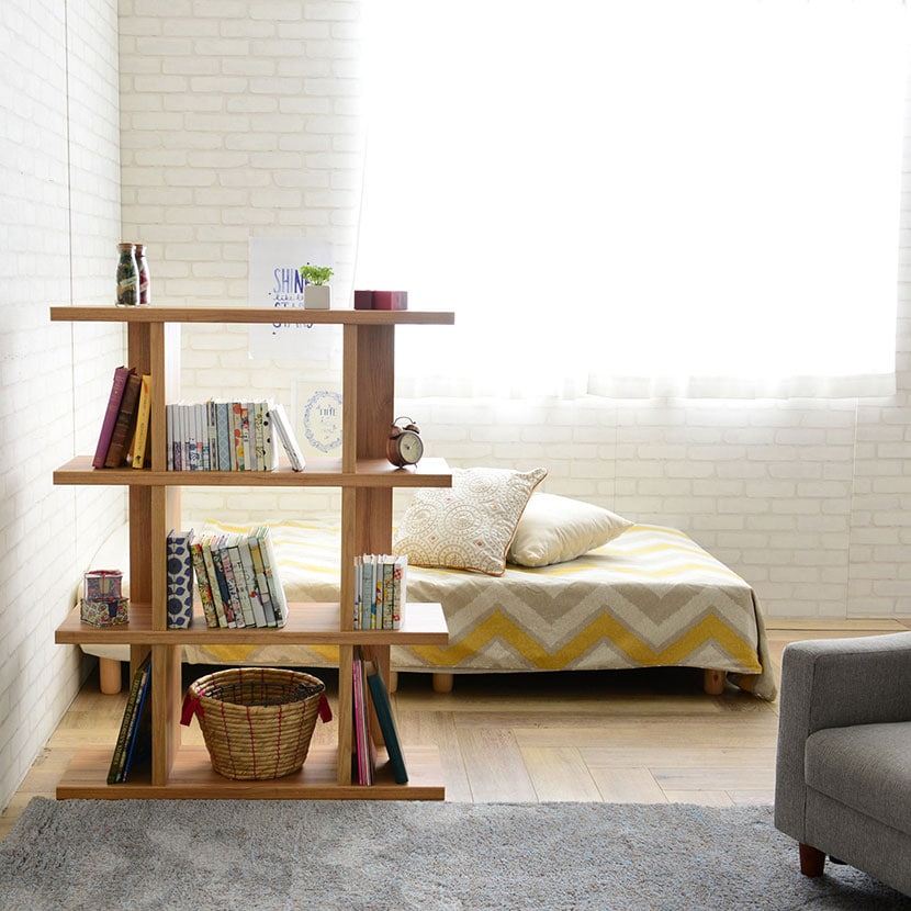 見せる収納 木製 マルチオープンシェルフ 3段 幅900×高さ1133mm [4]