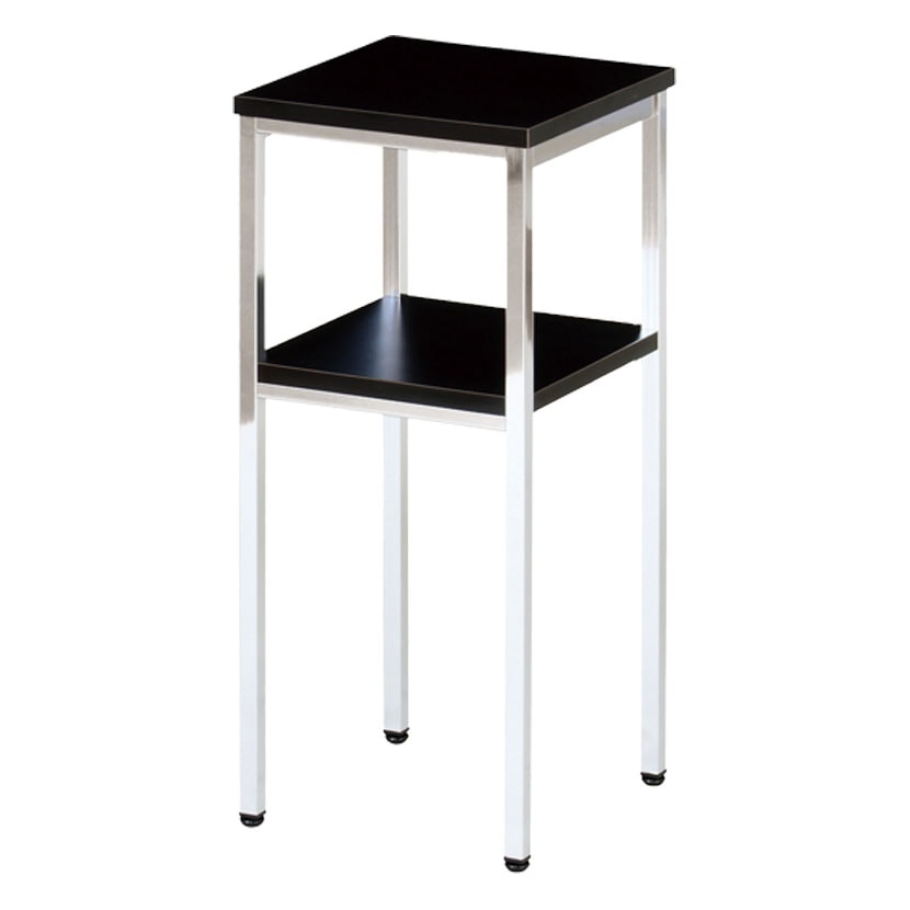 電話台 エントランス シンプル 棚付き クロームメッキ 幅300×奥行300×高さ700mm [4]