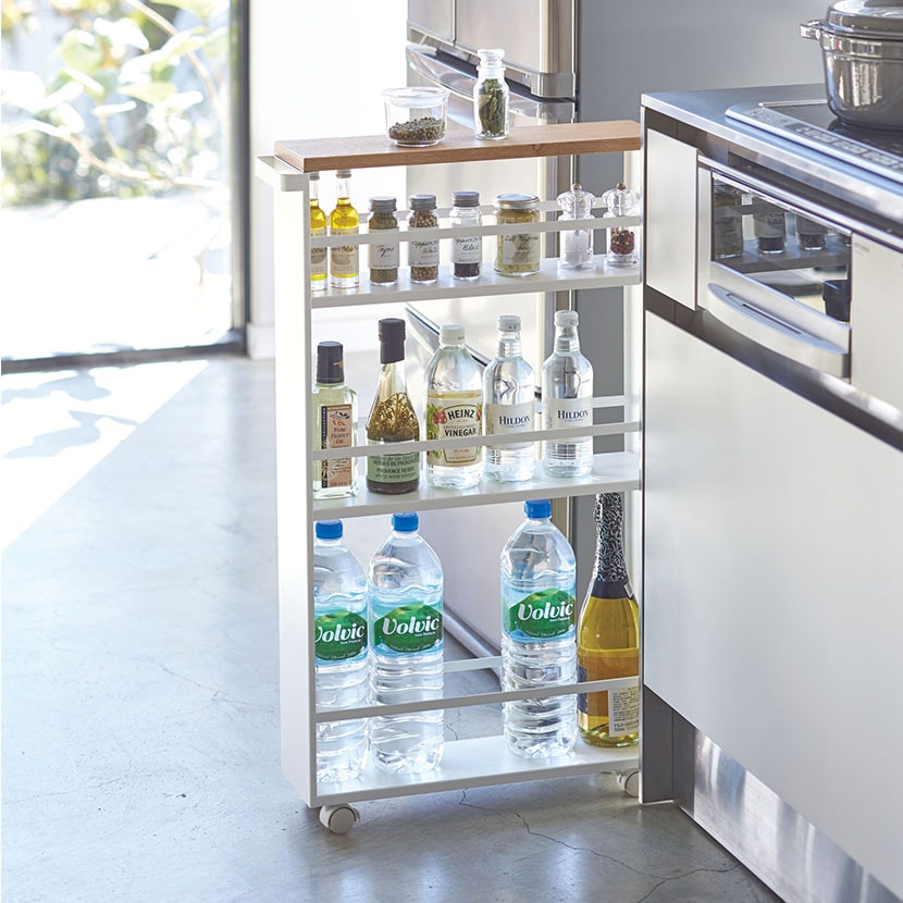 山崎実業 ハンドル付きスリムワゴン タワー 幅130×奥行475×高さ805mm [3]