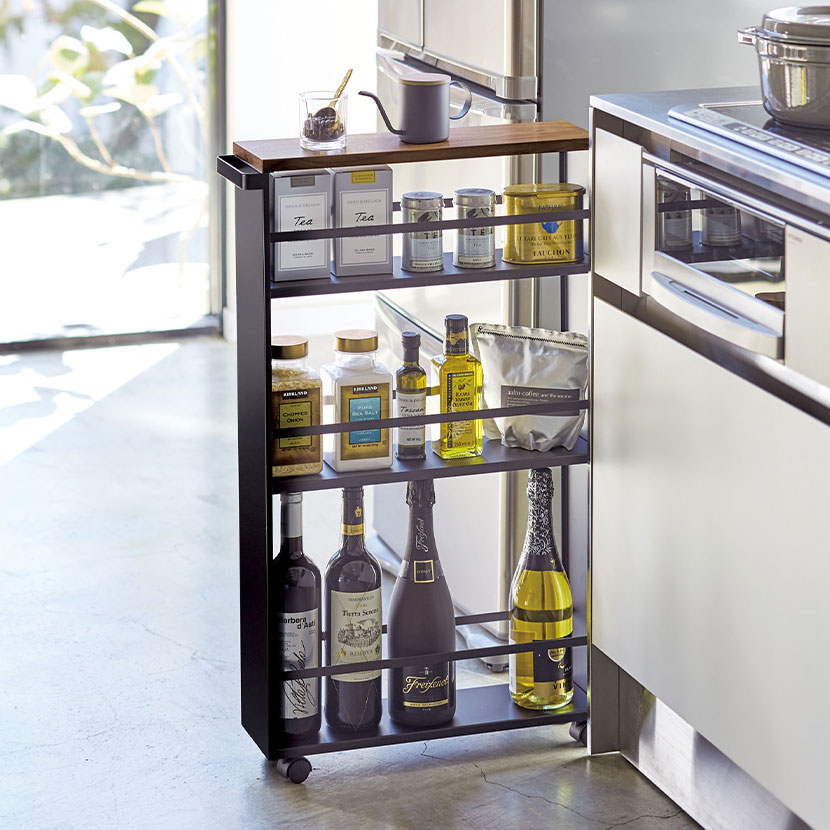 山崎実業 ハンドル付きスリムワゴン タワー 幅130×奥行475×高さ805mm [4]