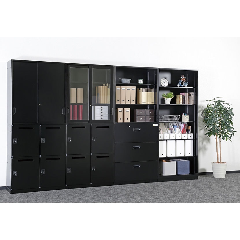 オフィス収納 HOSシリーズ ラテラルタイプ 5段 下置用 引き出し スチール書庫 幅900×奥行450×高さ1050mm スチールキャビネット 書類整理 収納 【国産】【完成品】 [4]