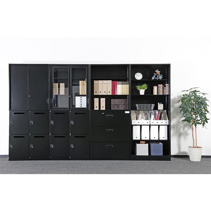 オフィス収納 HOSシリーズ ラテラルタイプ 5段 下置用 引き出し スチール書庫 幅900×奥行450×高さ1050mm スチールキャビネット 書類整理 収納 【国産】【完成品】 [5]