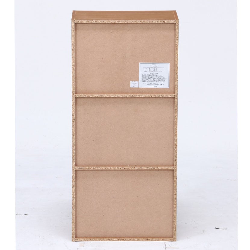 カラーボックス 多目的収納 キャビネット 3段 縦横使用可 木製ラック 幅418×奥行290×高さ890mm [4]