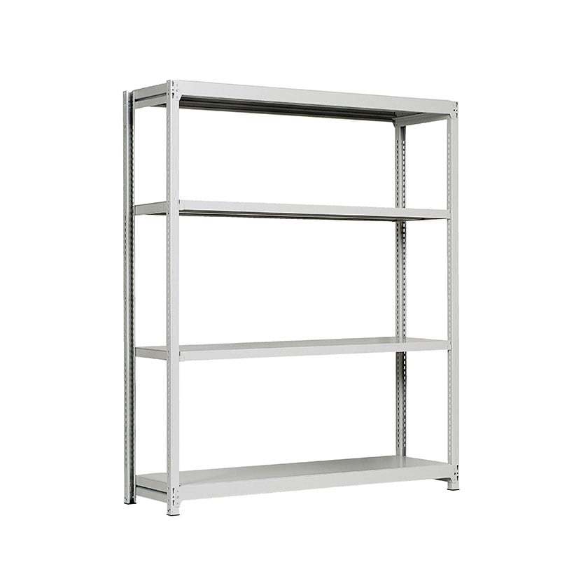 【本体】国産スチールラック 軽中量棚150kg/段 単体 ボルトレス 高さ1500×幅1800×奥行600×天地4段 [5]