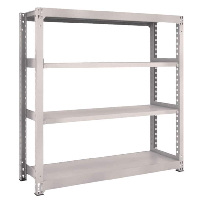 【本体】TRUSCO M3型中量棚 幅1500×奥行471×高さ1500mm 4段 単体 ネオグレー 506-5062 [5]