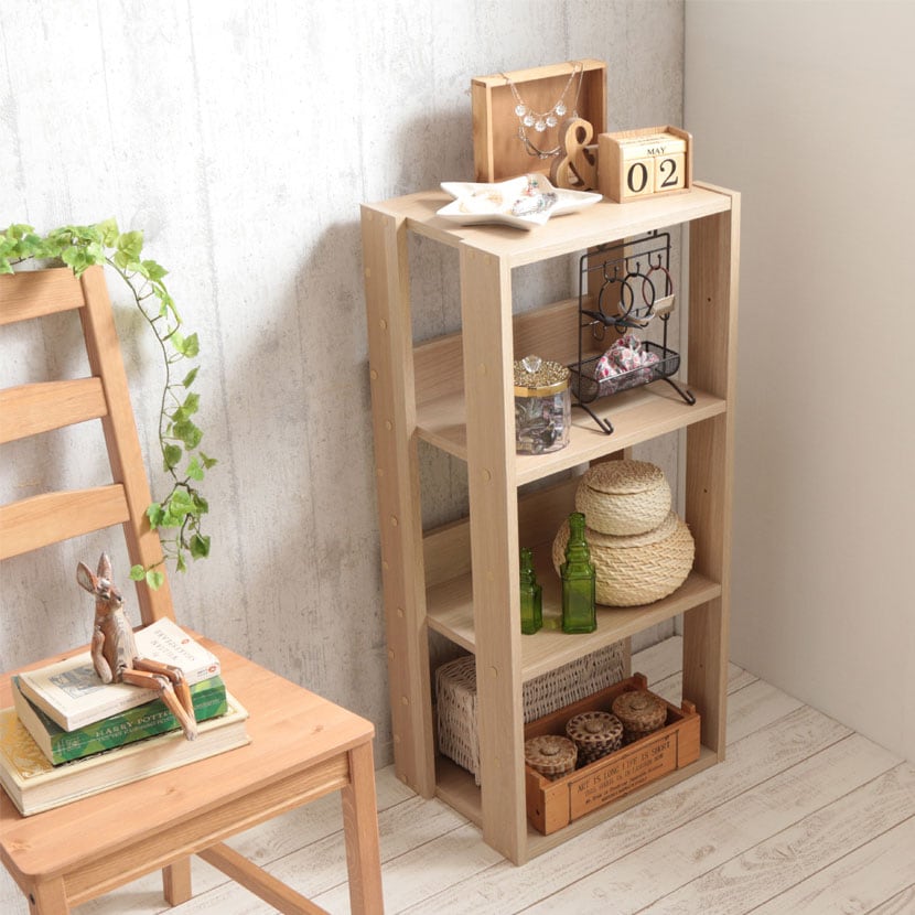 オープン木製ラック シンプルデザイン 簡単組立 コーディネート自在 多目的 幅200×奥行292.5×高さ879mm [3]