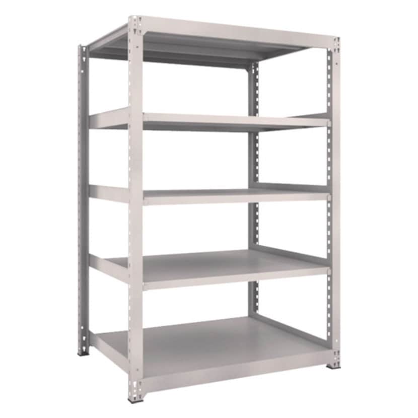 【本体】TRUSCO M3型中量棚 幅1200×奥行921×高さ1800mm 5段 単体 ネオグレー 506-0206 [5]