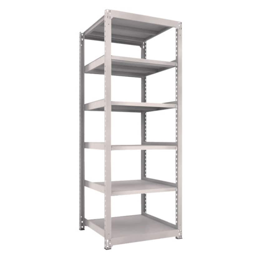 【本体】TRUSCO M5型中量棚 幅900×奥行921×高さ2400mm 6段 単体 ネオグレー 302-1041 [4]
