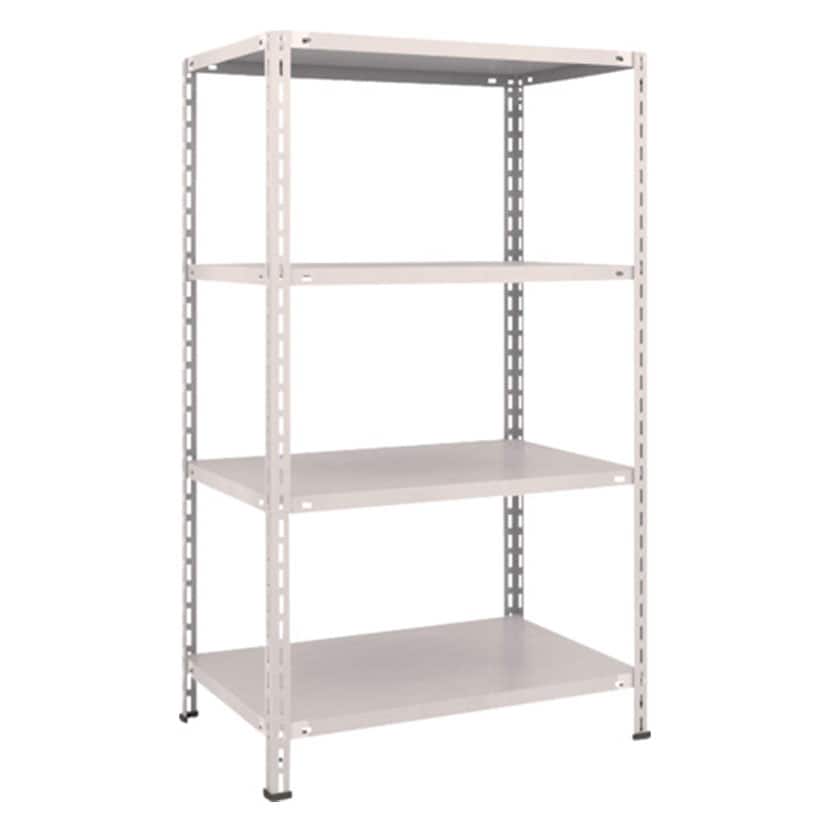 TRUSCO 軽量棚 中棚ボルトレス型 幅875×奥行600×高さ1500mm 4段 ネオグレー 503-8227 [3]